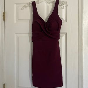 Maroon tight mini cocktail dress